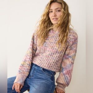 Marine Layer Alma Crewneck Sweater Rose Multi XL